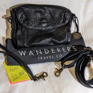 Wander Black Leather Crossbody Bag